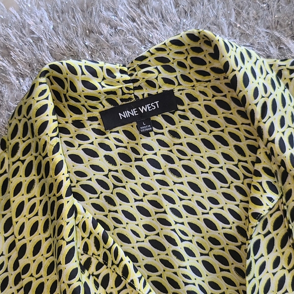Nine West Sleeveless Top Black Yellow Sz Large - Picture 8 of 14